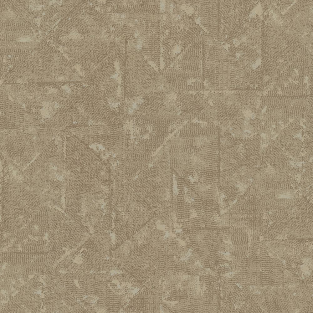Galerie AC60029 Absolutely Chic Distressed Geometric Motif Wallpaper in Beige/Brown/Metallic