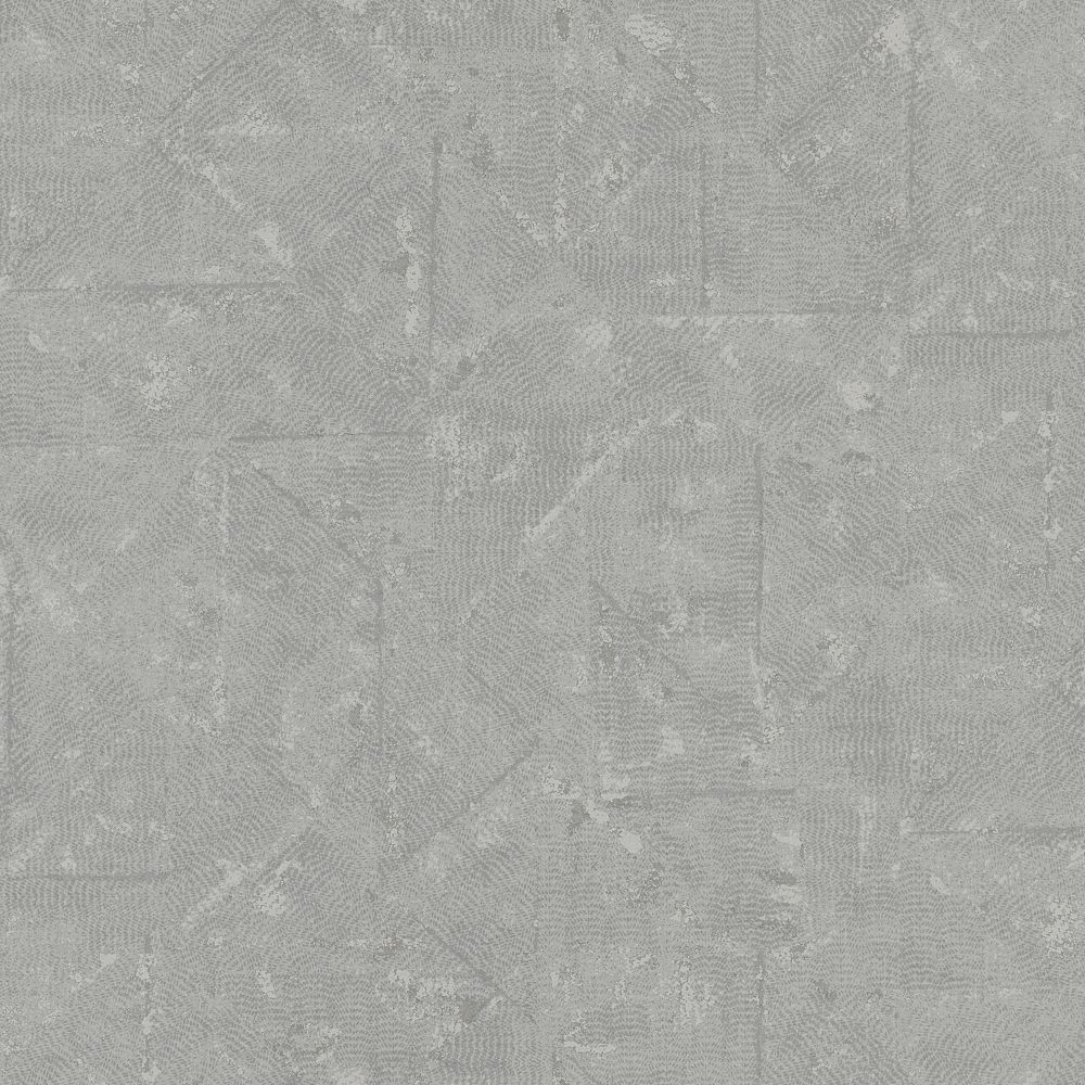 Galerie AC60031 Absolutely Chic Distressed Geometric Motif Wallpaper in Grey/Metallic