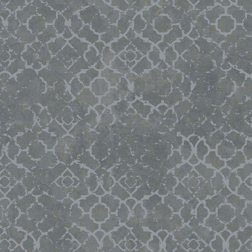 Galerie DWP0246 Aged Quatrefoil Wallpaper in Grey and Silver