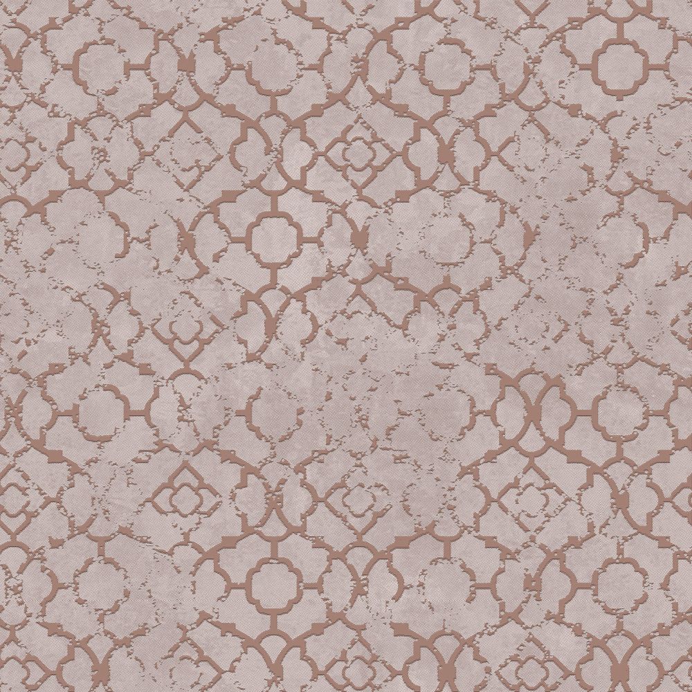 Galerie DWP0246 Aged Quatrefoil Wallpaper in Pink and Rose Gold