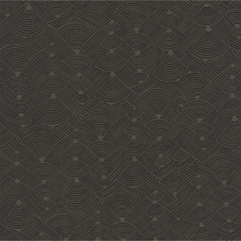  Galerie FS72021 Geo Swirl Motif Wallpaper in Brown/Black