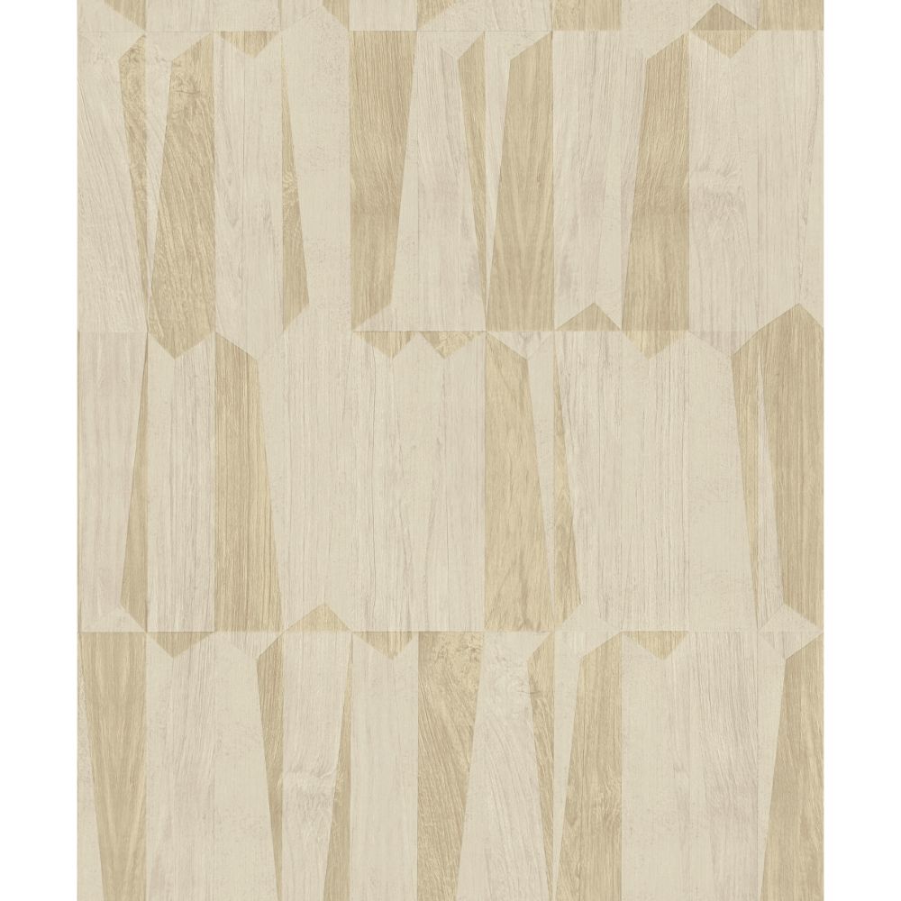  Galerie FS72031 Geo Point Wood Effect Motif Wallpaper in Beige/Cream/Grey