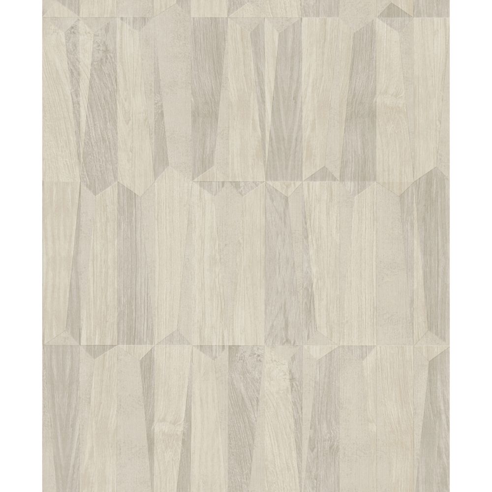  Galerie FS72039 Geo Point Wood Effect Motif Wallpaper in Cream/Grey/White