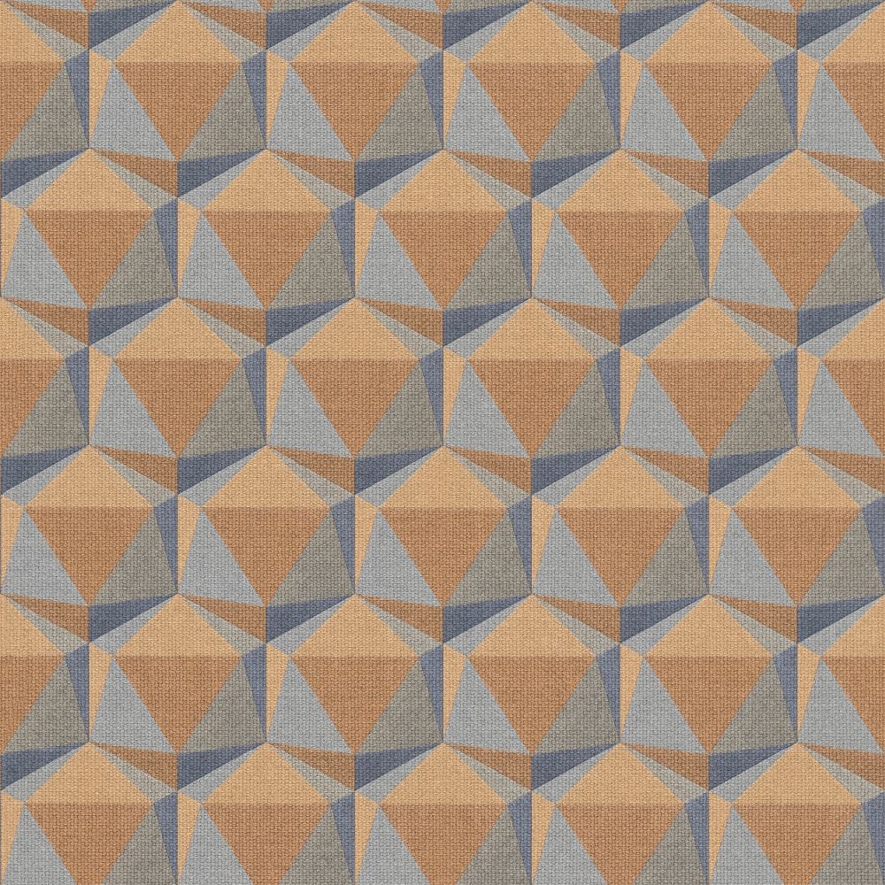  Galerie FS72045 Geometric Motif Wallpaper in Blue/Orange