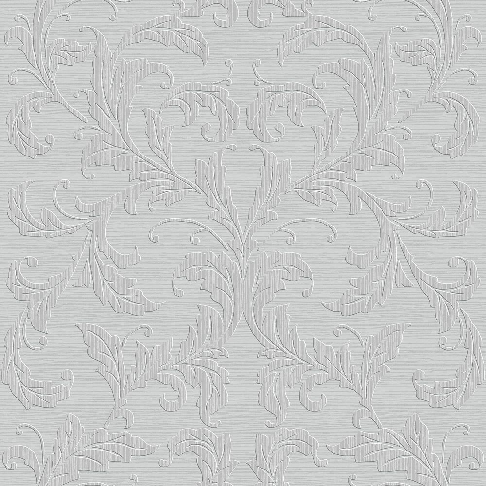 Galerie G34115 Damask Wallpaper in Silver Grey