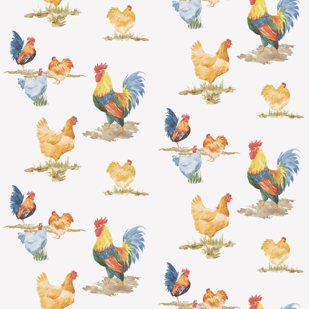 Galerie G45416 Free Range Wallpaper in Blue Yellow Red