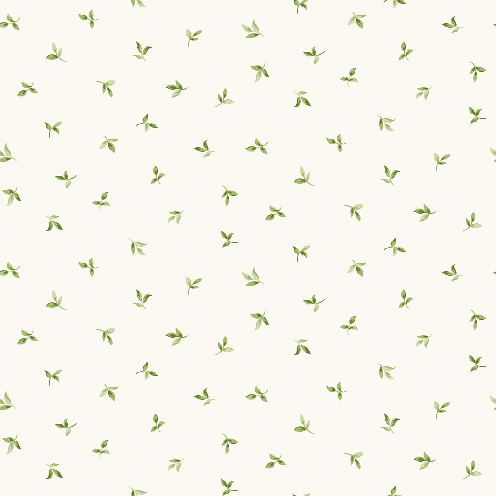 Galerie G45437 Leaf Toss Wallpaper in Green White