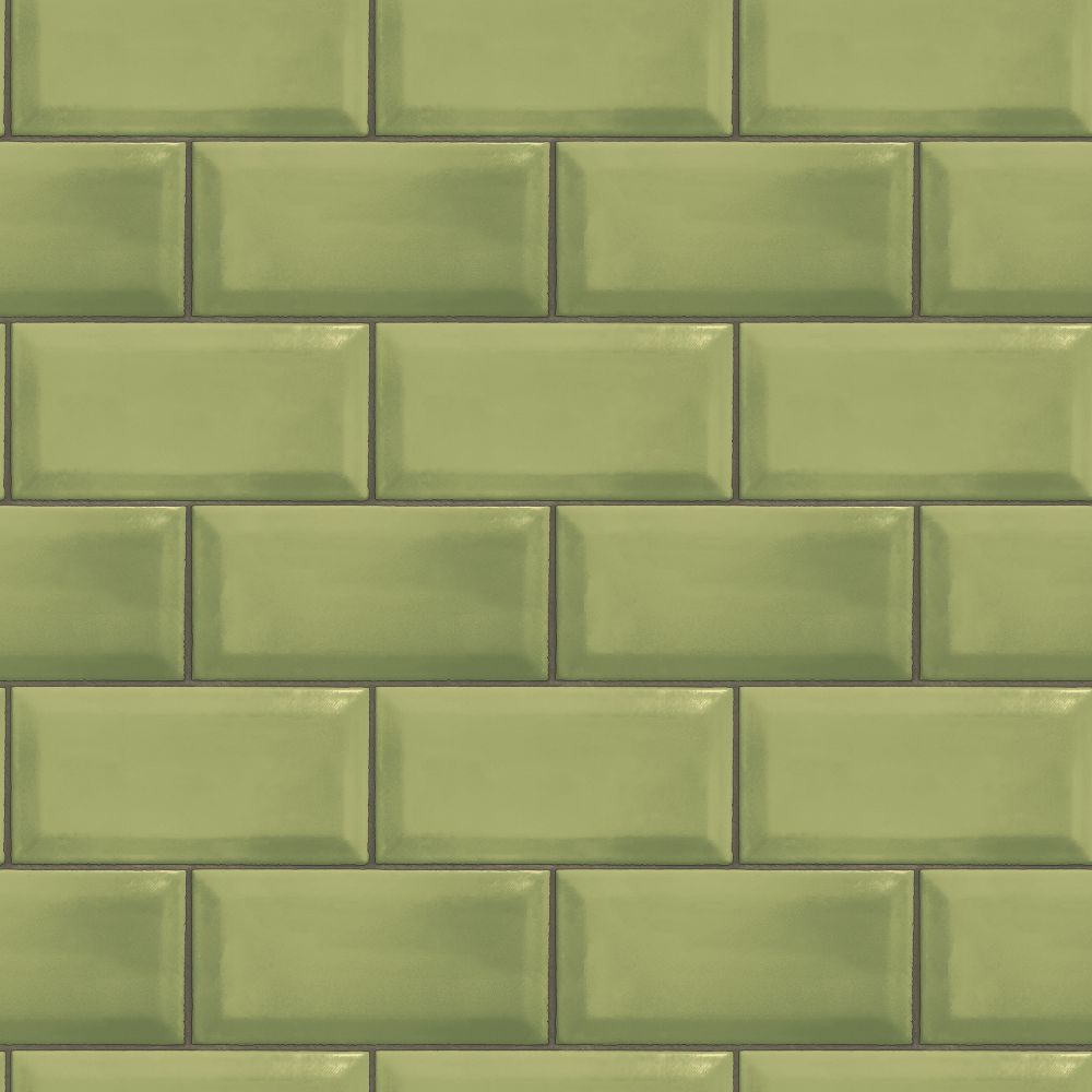 Galerie G45446 Metro Tile Wallpaper in Green