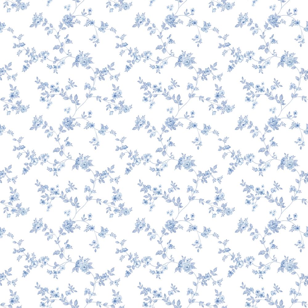 Galerie G56647 Delicate Floral Wallpaper in Blues