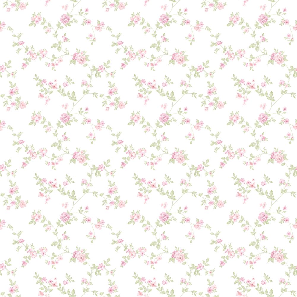 Galerie G56649 Delicate Floral Wallpaper in Pink, green