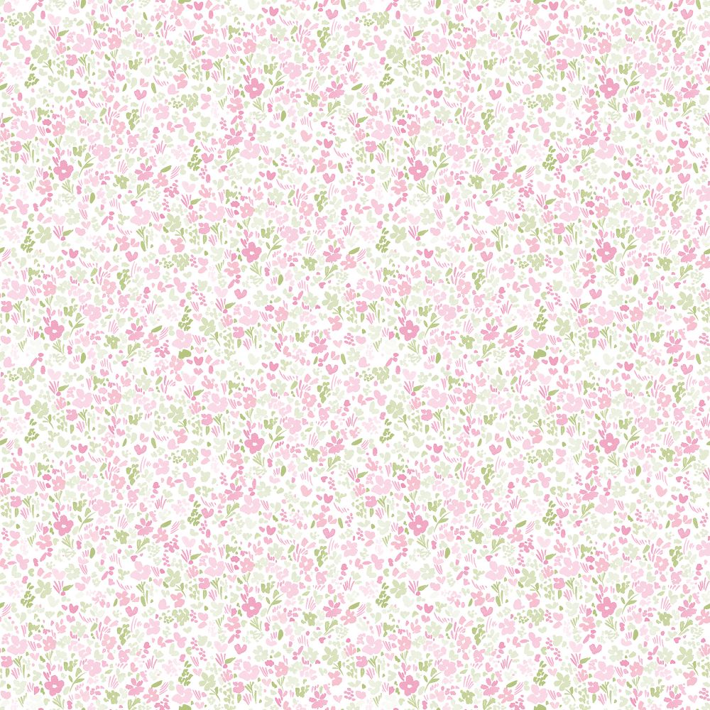 Galerie G56669 Mini Mod Floral Wallpaper in Pink, green