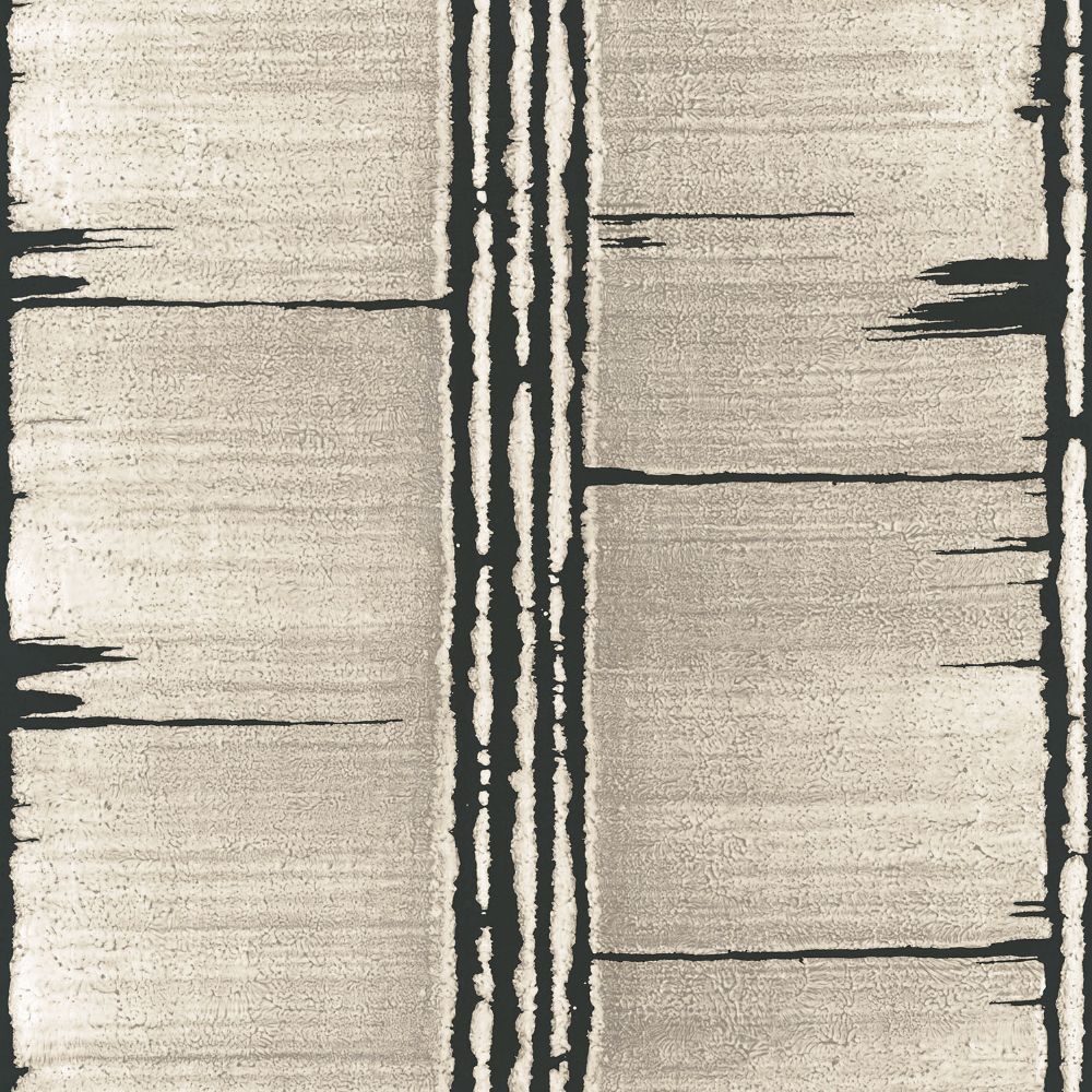Galerie G78285 Bark Stripe Wallpaper in Taupe, black