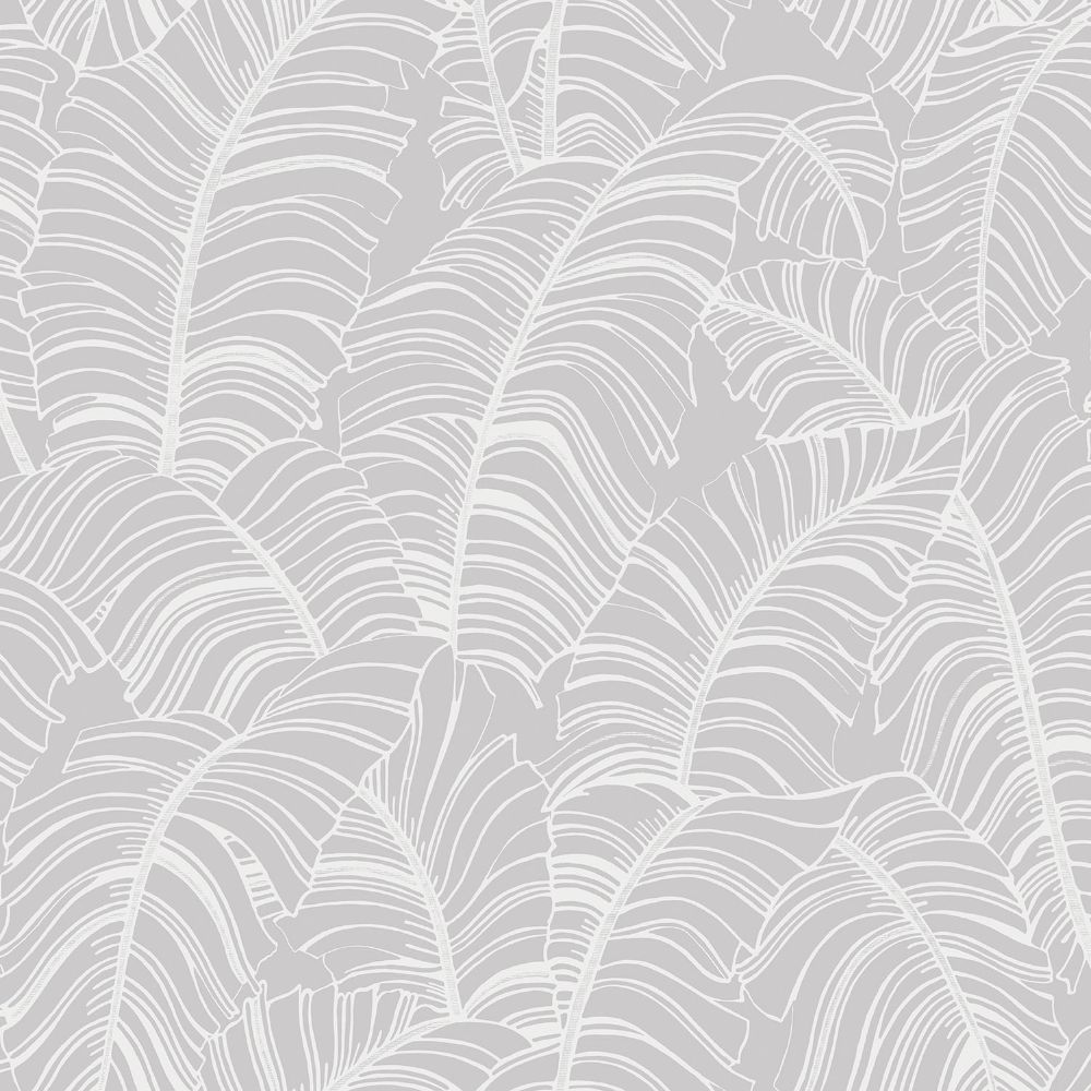 Galerie G78298 Broadleaf Wallpaper in Light Grey