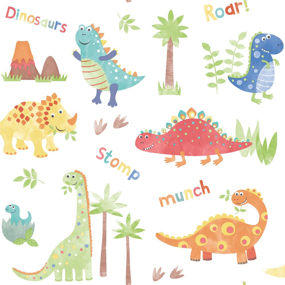 Galerie G78364 Dinosaurs Wallpaper in Primary