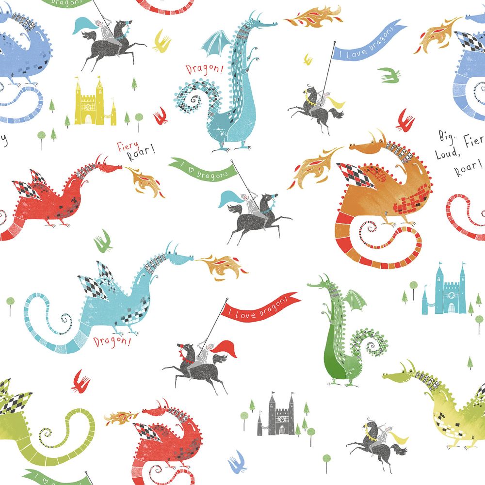 Galerie G78368 Dragons Wallpaper in Bright Colours