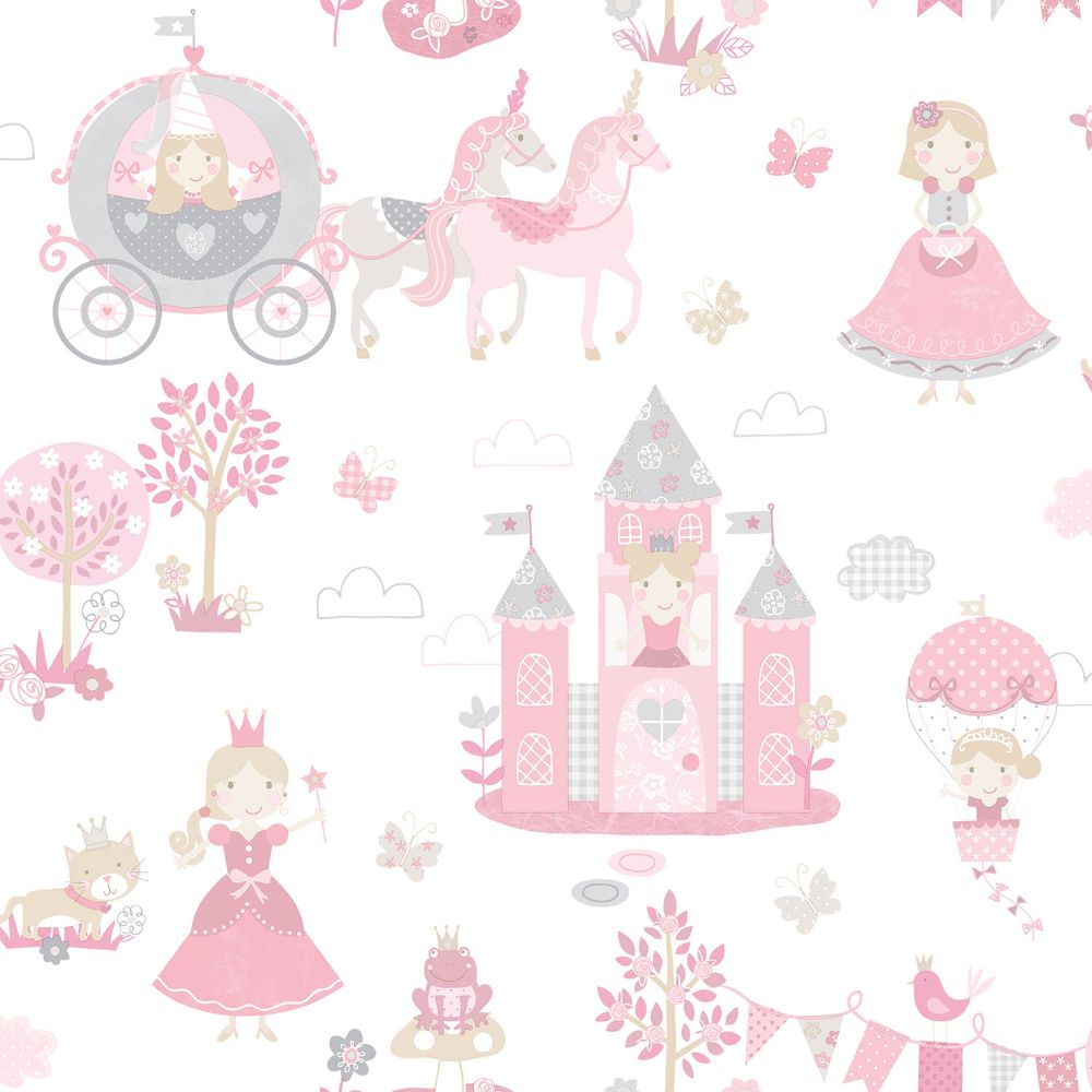 Galerie G78371 Fairytale Wallpaper in Pinks/Grey