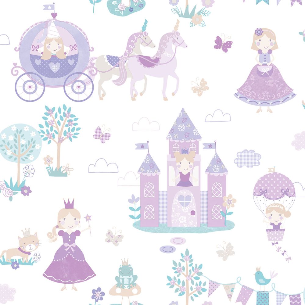 Galerie G78373 Fairytale Wallpaper in Purples/Turquoise