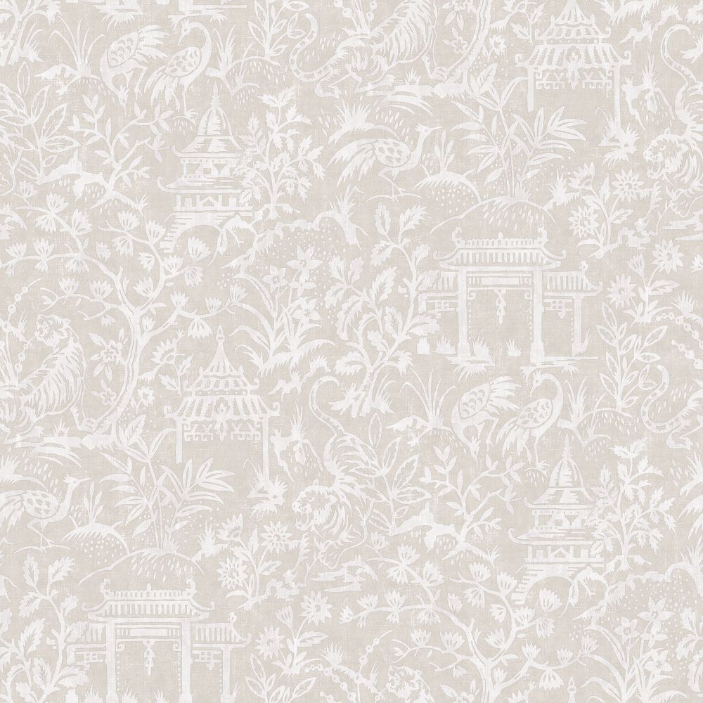 Galerie G78512 Garden Toile Wallpaper in Taupe