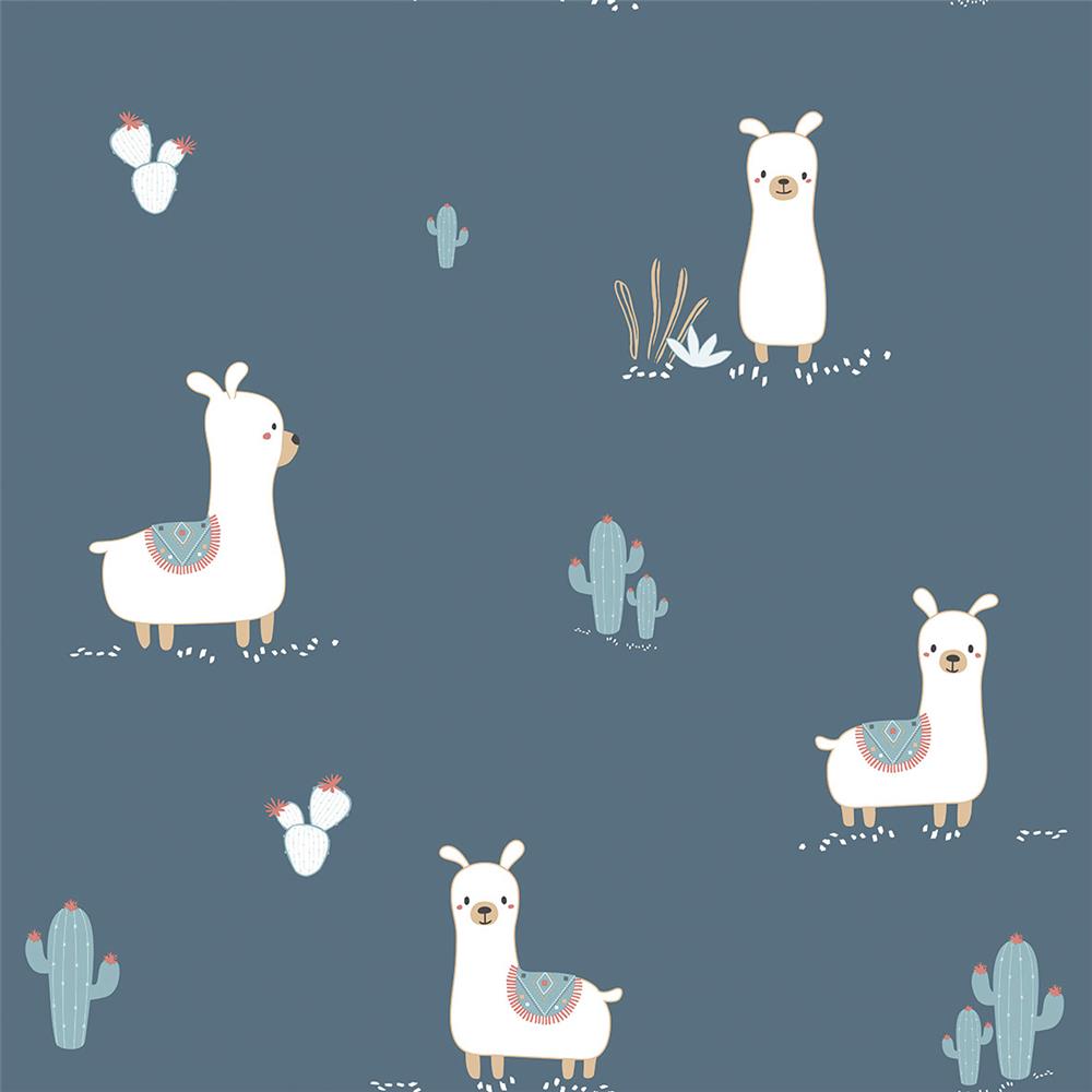 Galerie ND21126 Little Explorers Dark Blue Happy Llamas Wallpaper