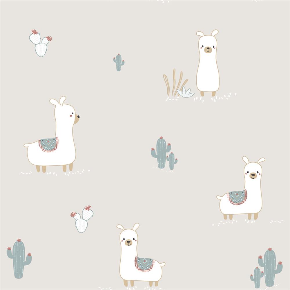 Galerie ND21127 Little Explorers Grey Happy Llamas Wallpaper