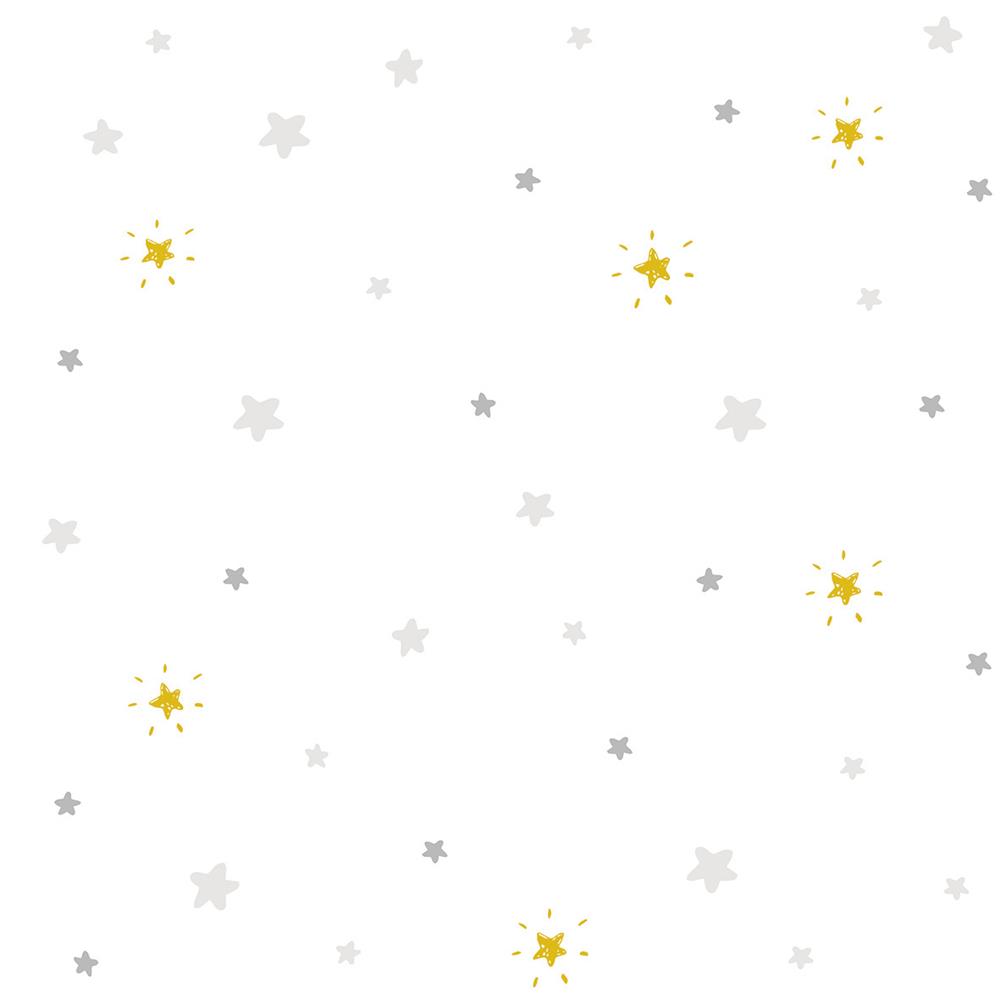 Galerie ND21143 Little Explorers Yellow and Grey Shining Star Wallpaper