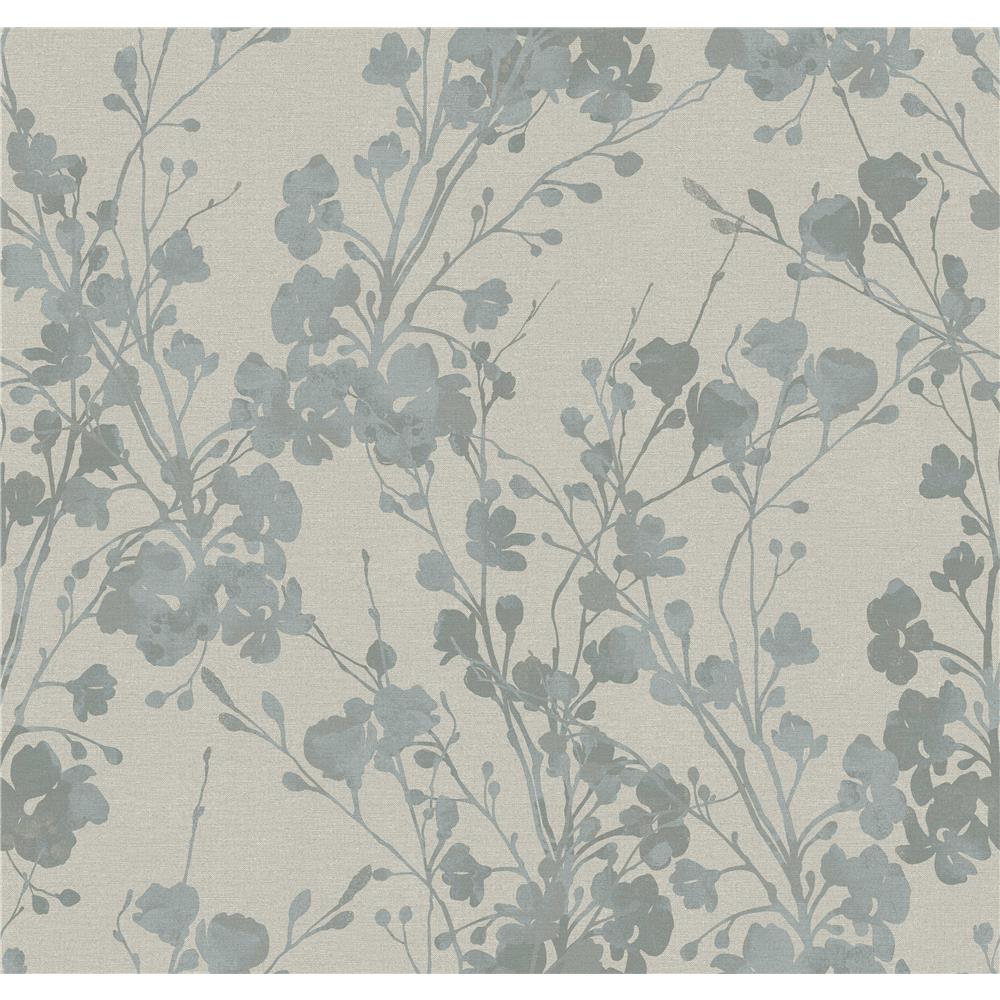 SH20063 - Galerie Sh20063 Sherazade Flower Blue Bone Wallpaper - GoingDecor