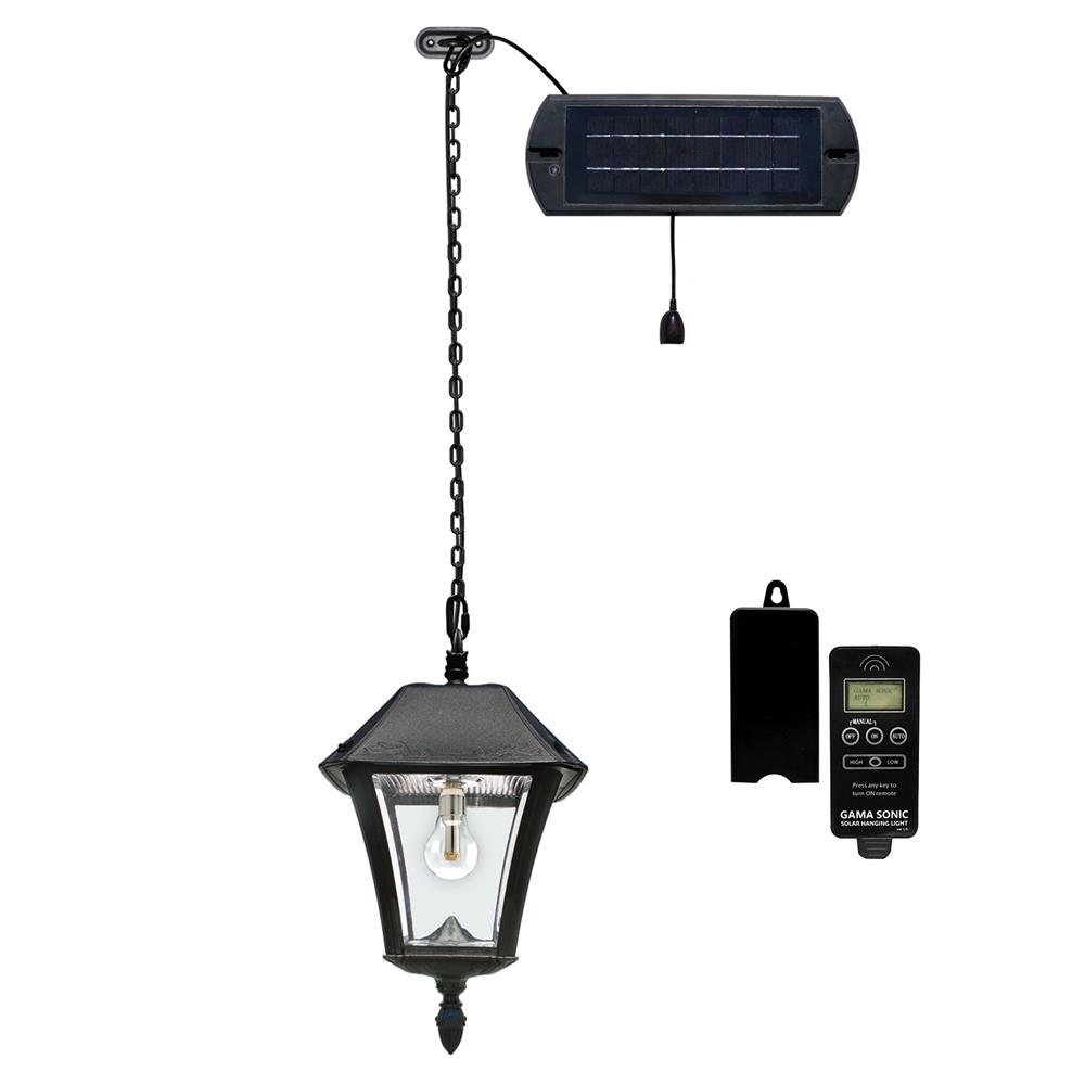 Gama Sonic 105BCX01 Baytown II Bulb Solar Hanging Lamp - Black Finish 