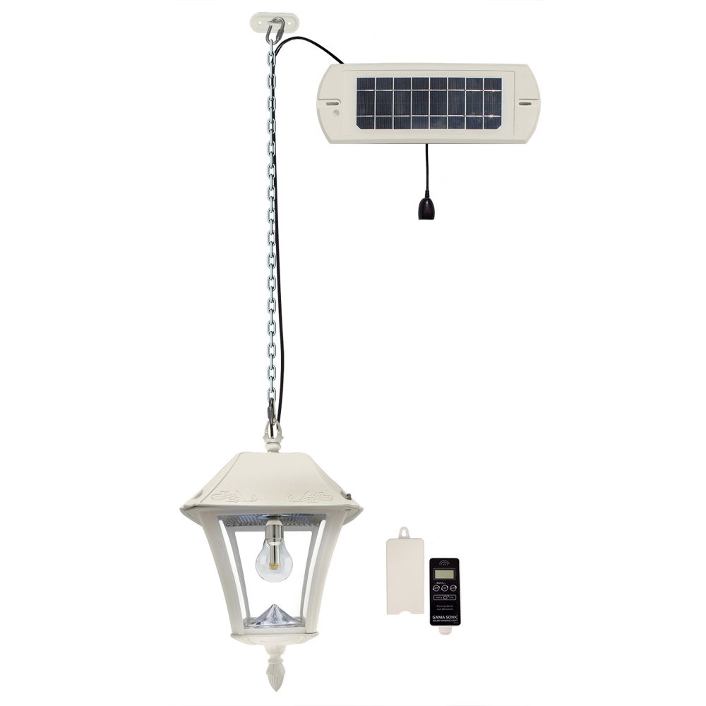 Gama Sonic 105BCX21 Baytown II Bulb, Solar Hanging Light in White