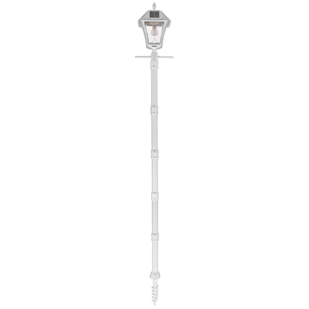 Gama Sonic 105BSG21 Baytown II Bulb, Single Solar Lamp Post in White