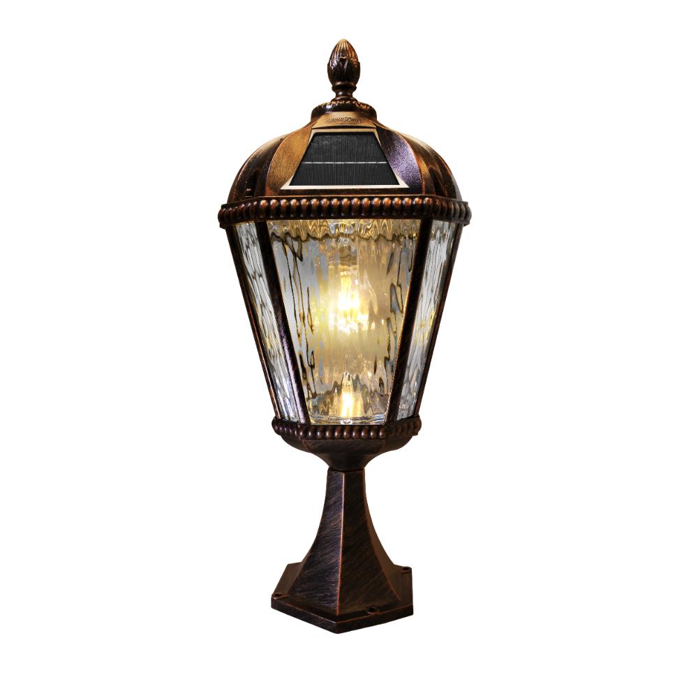 Gama Sonic 98B111 Royal Bulb Solar Lamp - Pier Mount - Brushed Bronze Finish