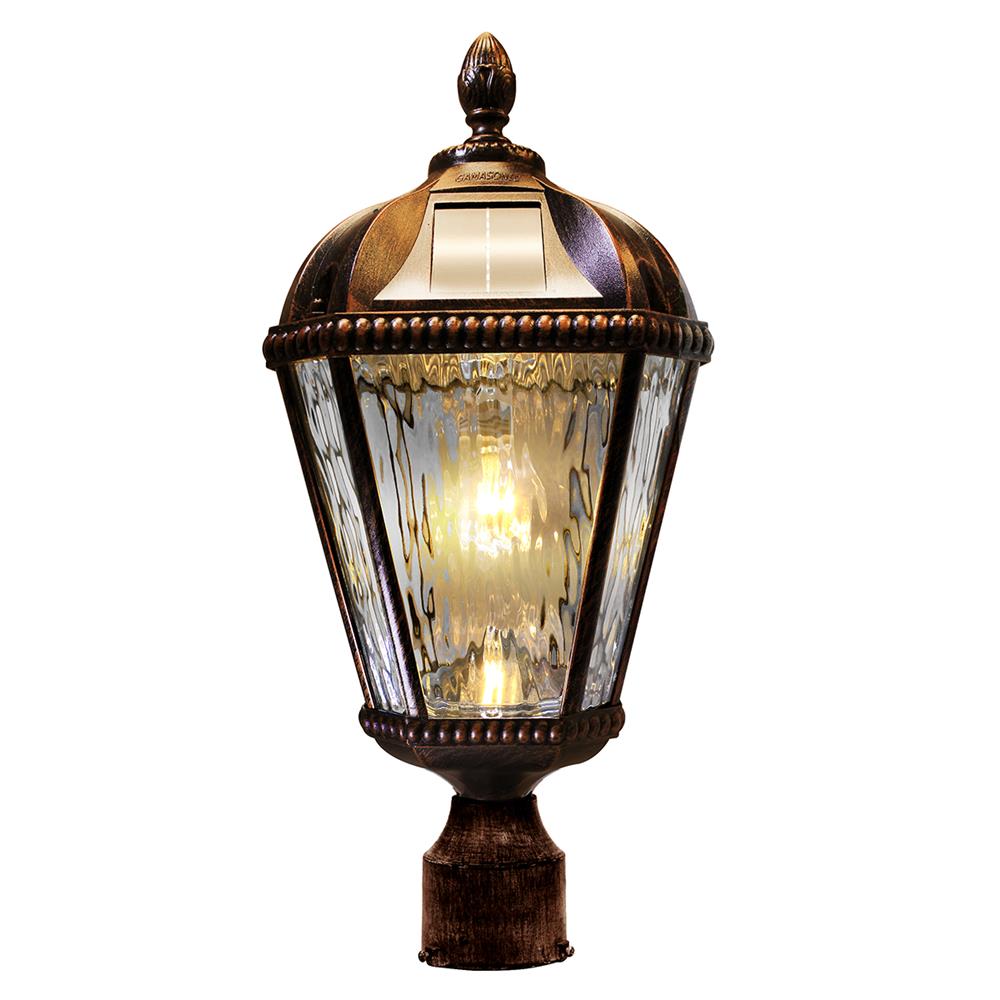 Gama Sonic 98B112 Royal Bulb Solar Lamp - 3 Inch Fitter Mount  - Brushed Bronze Finish