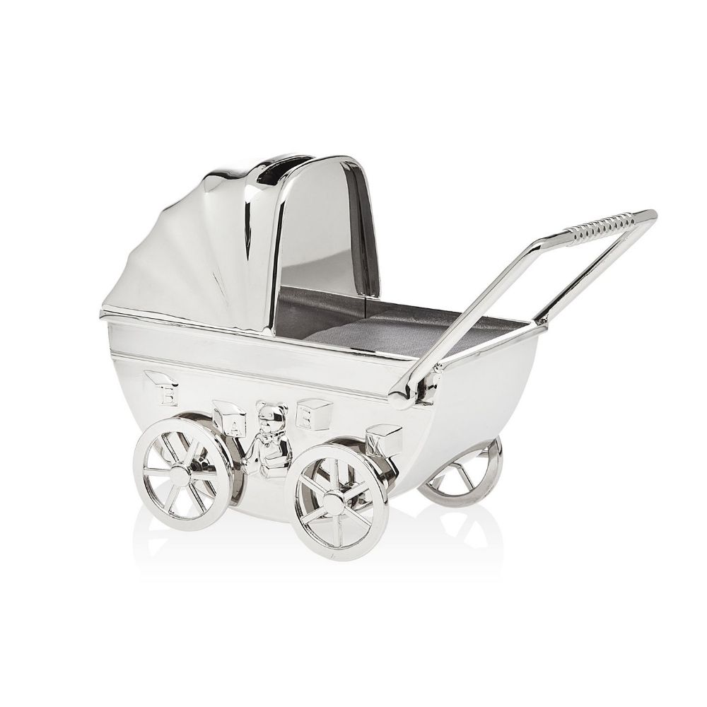 Godinger Baby Carriage Money Bank in White