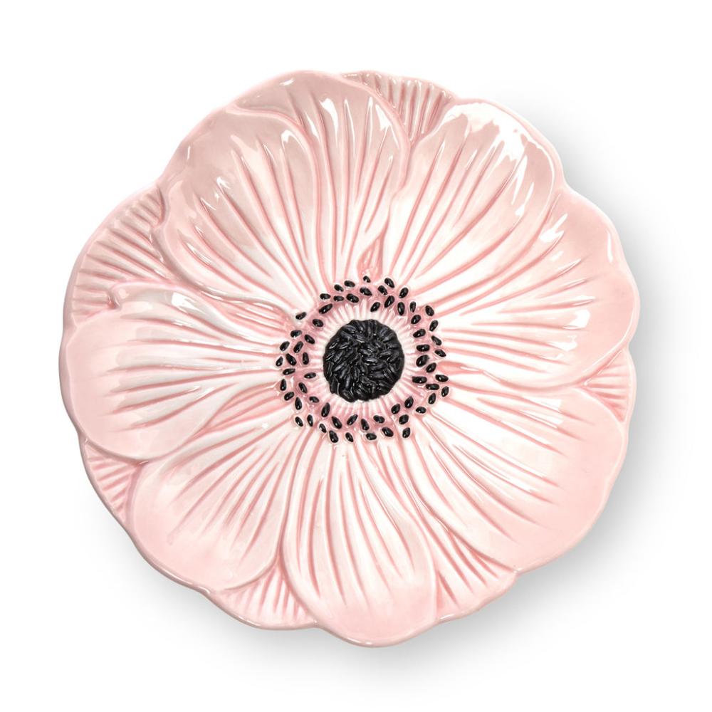 Godinger Pink Poppy Flower Appetizer Plate