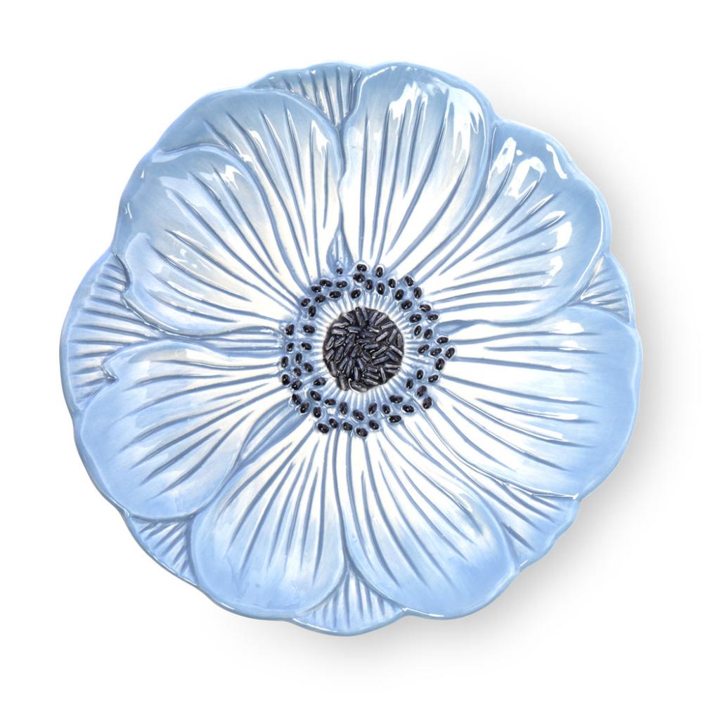 Godinger Blue Poppy Flower Appetizer Plate