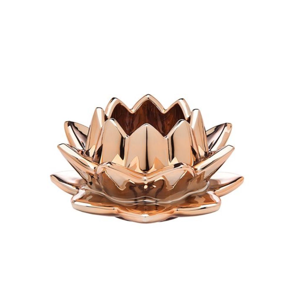 Godinger Water Lily Candleholder in Gold