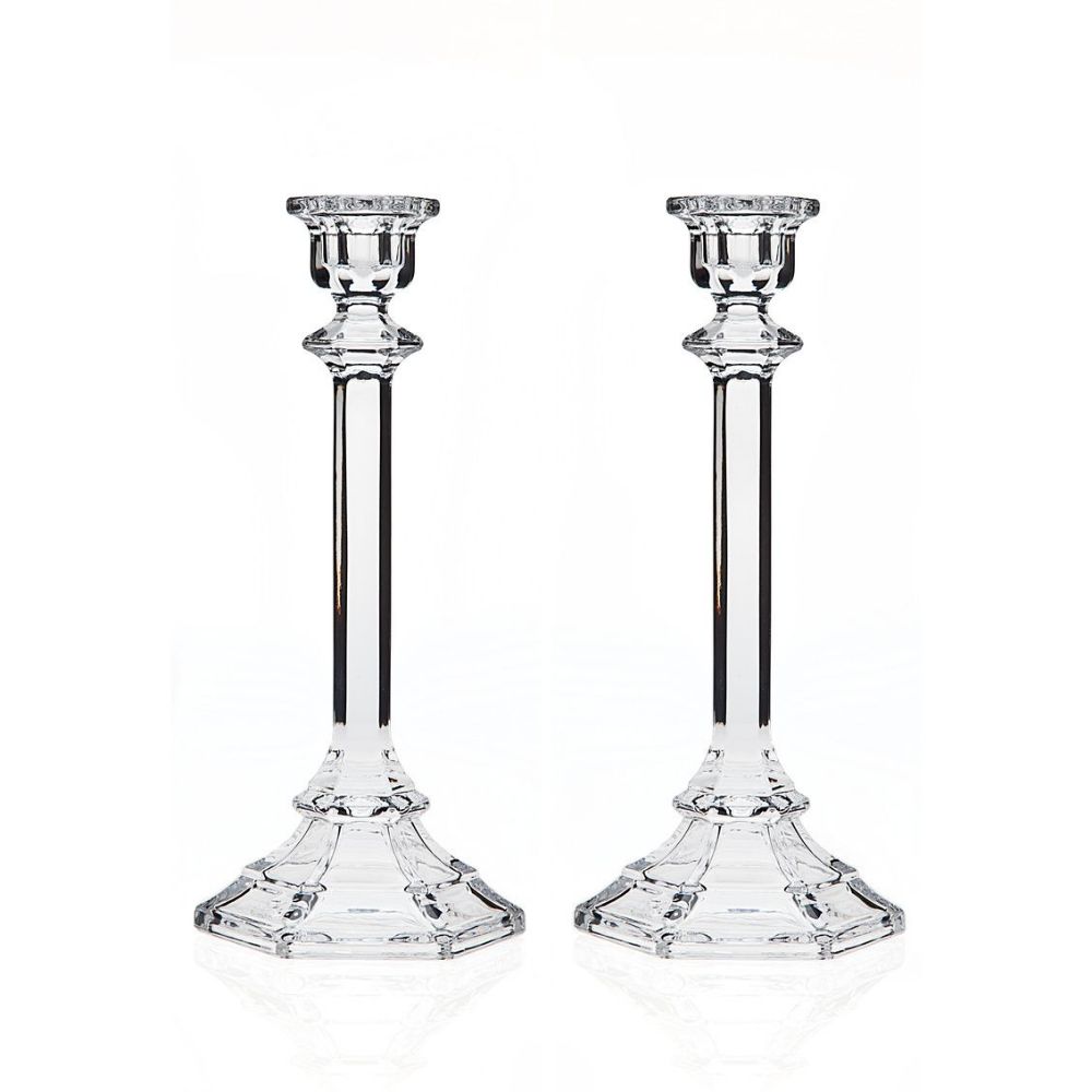 Godinger 9.5" Harmony Candlestick Pair Set in Clear