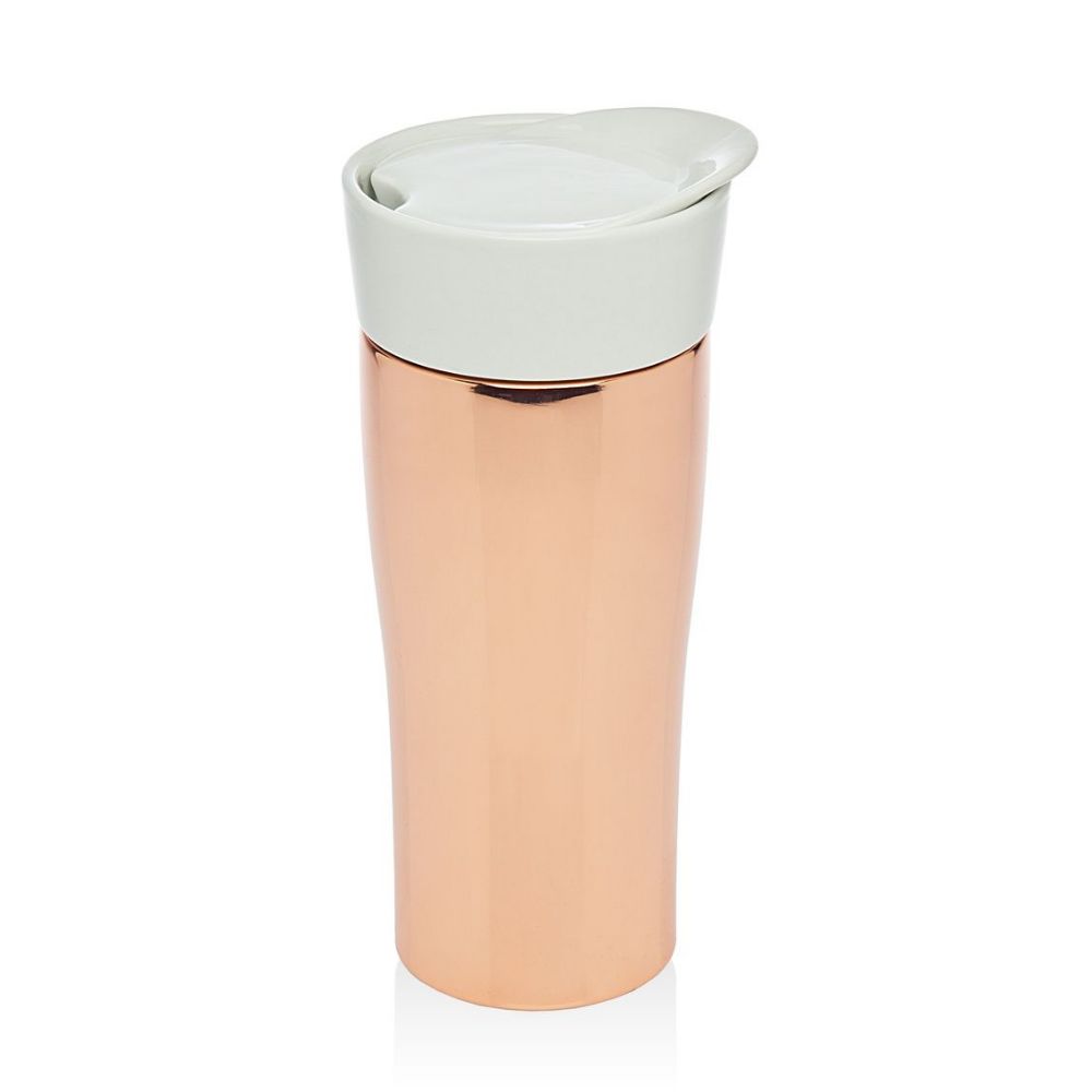 Godinger 12 Ounce Coffee Mug/Lid in Pink