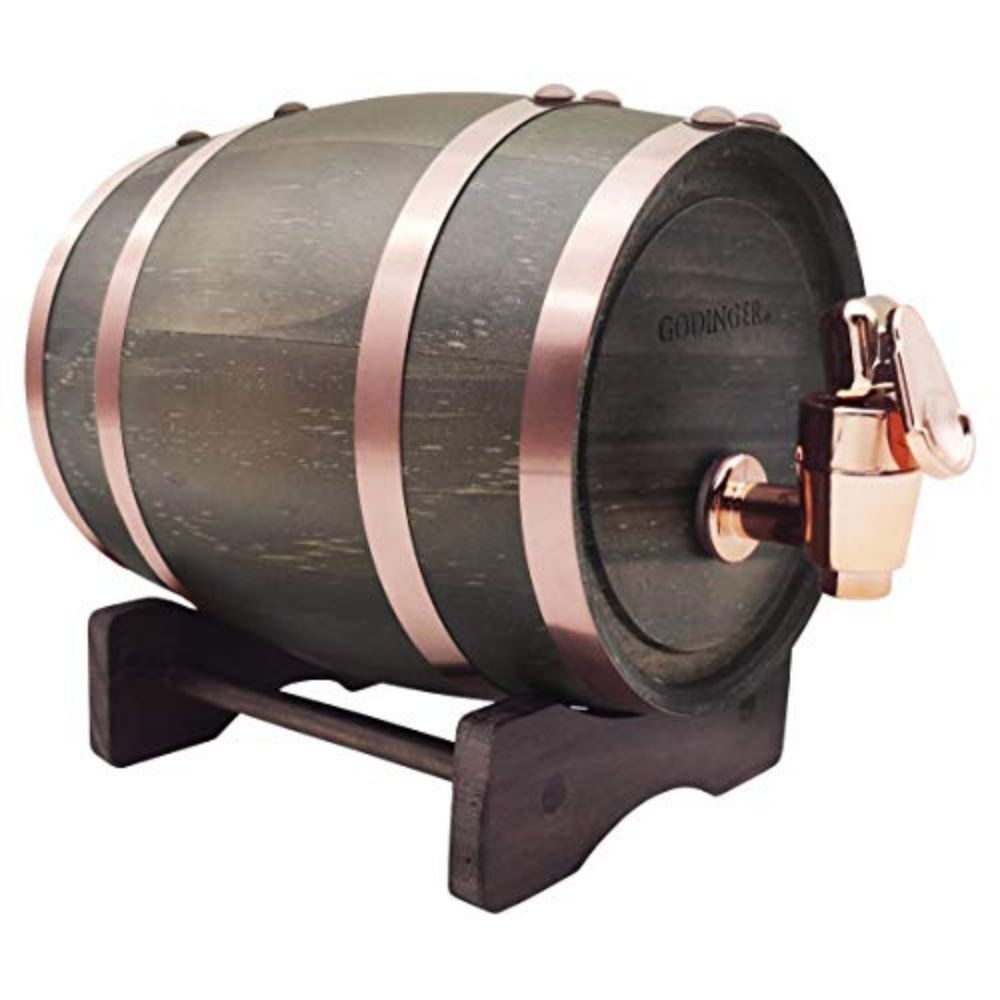 Godinger Wood Barrel Dispenser in Brown