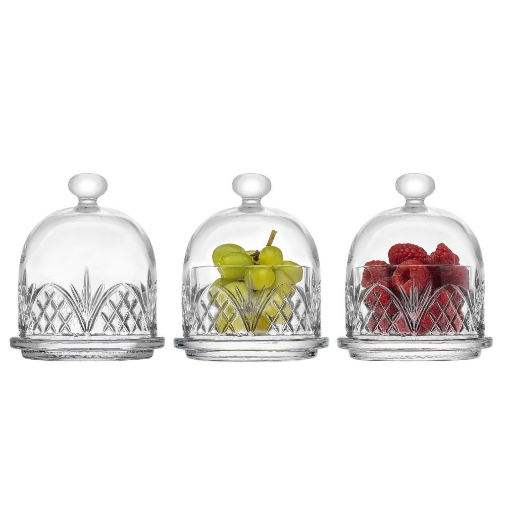 Godinger Dublin Large Trio Butter Domes in Clear