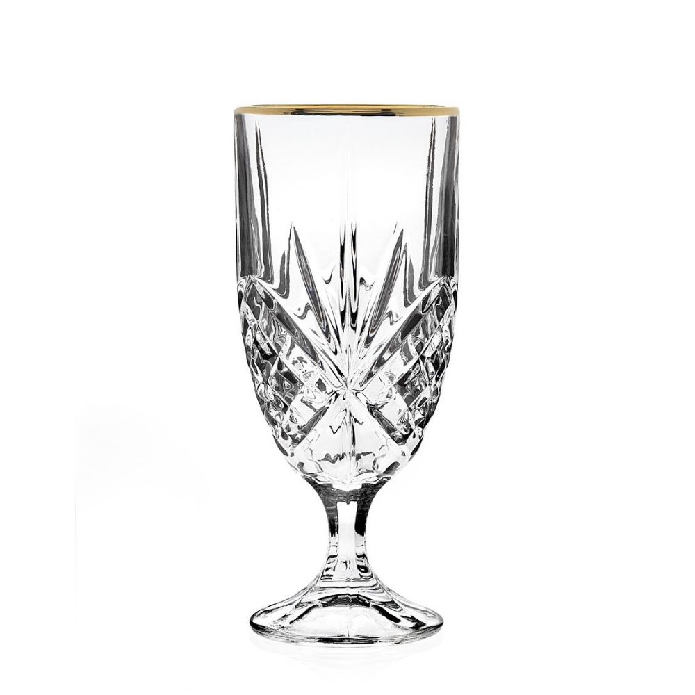 Godinger Dublin Set of 4 Banded Iced Tea Glasses in Gold