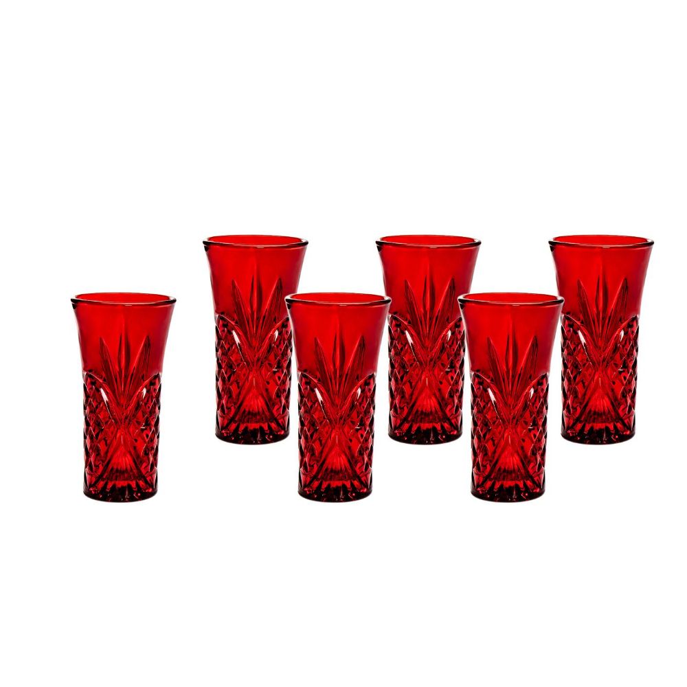 Godinger Dublin Red S/6 2Oz Vodka Shots in Red