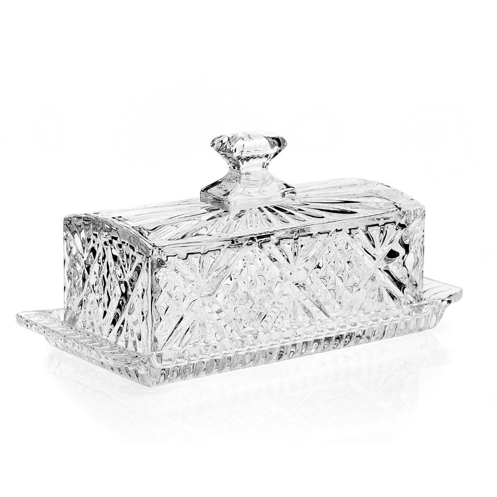Godinger Dublin Covered Butter Dish in Clear
