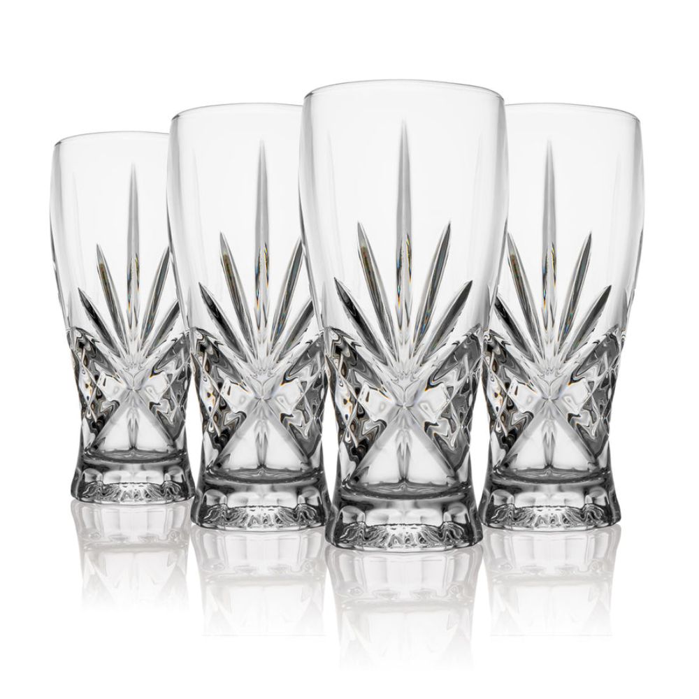 Godinger Dublin Crystal Pint Glass, Set of 4