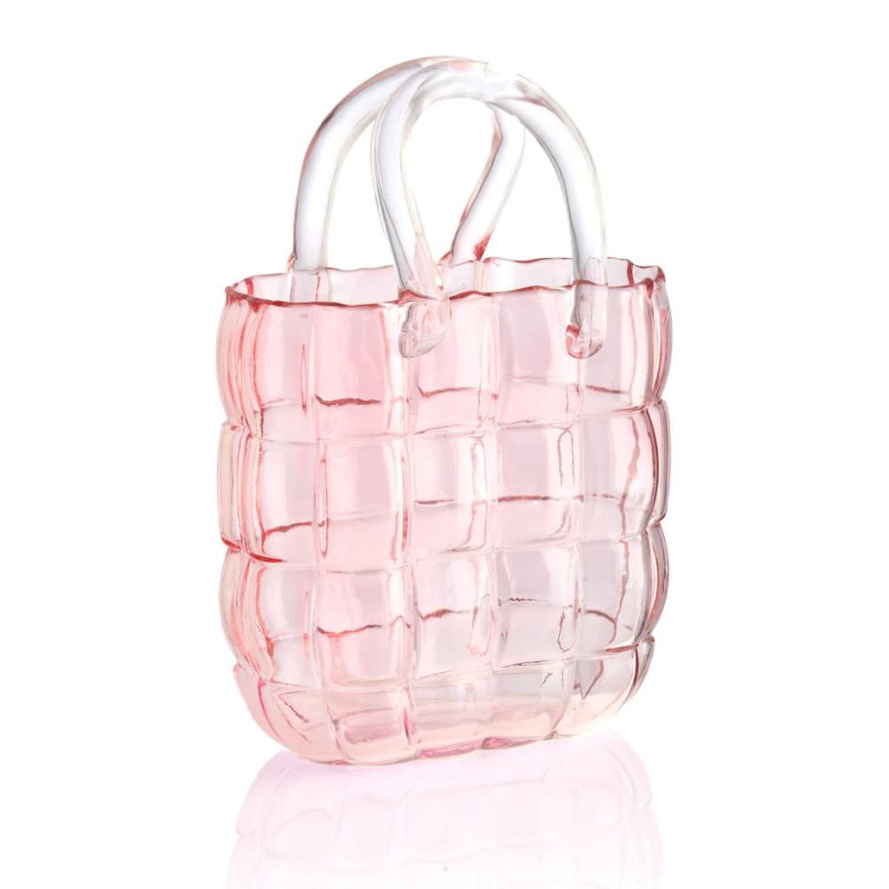 Godinger Pink Quilted Handbag Vase