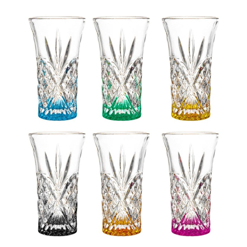 Godinger Dublin Crystal Rainbow Shot Glasses, Set of 6