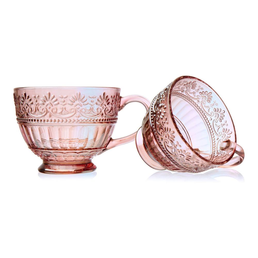 Godinger Villa Pink Luster Coffee Mug, Set of 2