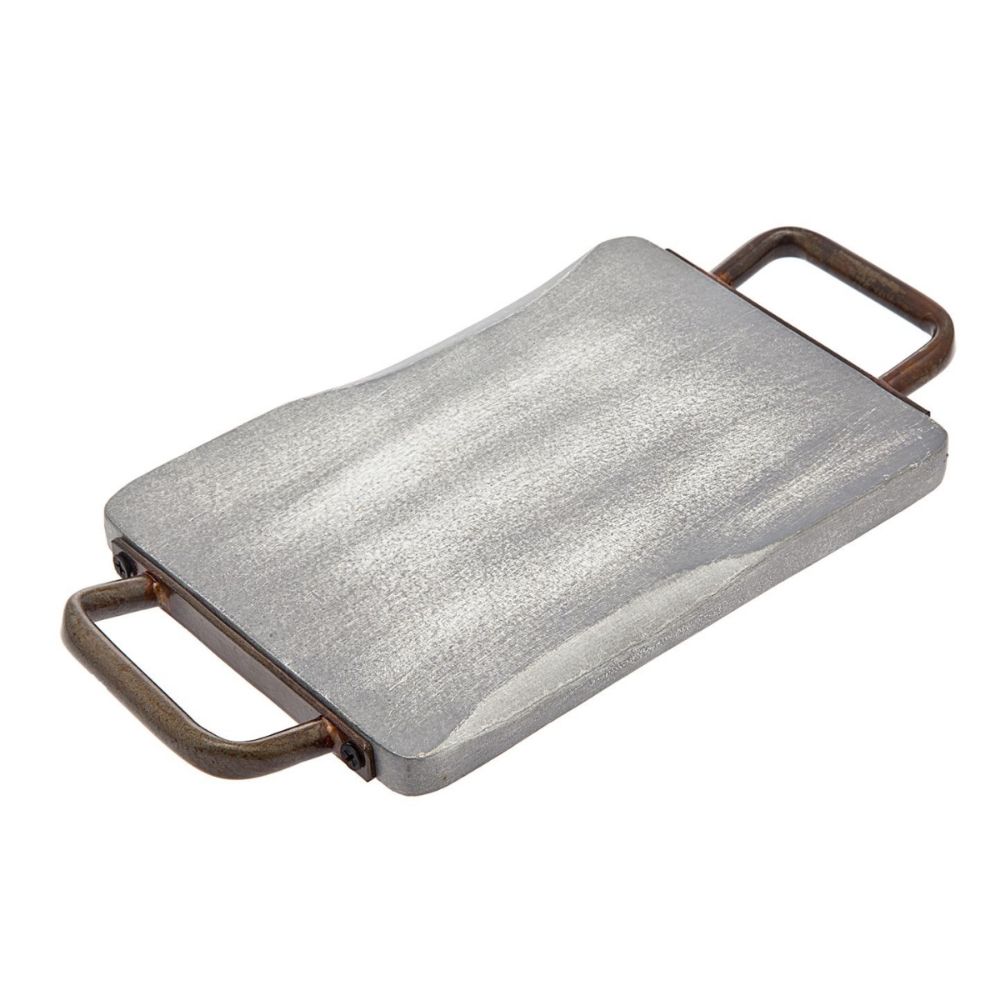 Godinger Grey Wash Rect Wood/Metal Tray in Grey