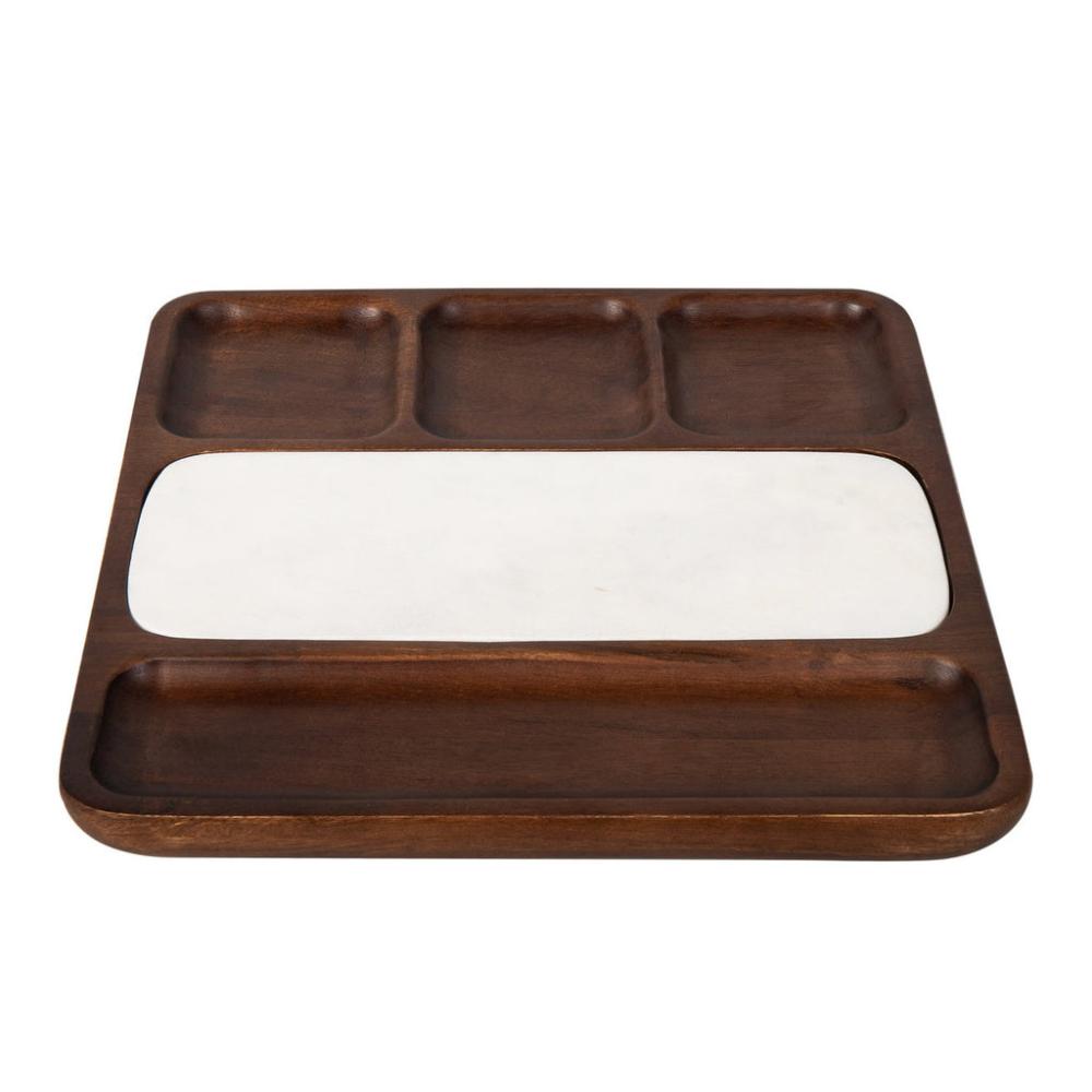 Godinger Variks Wood & Marble Appetizer Platter