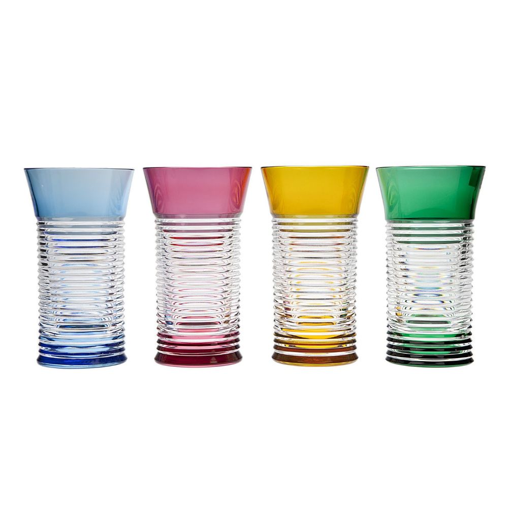 Godinger Spiral Set of 4 Color Highball Glass in Multi