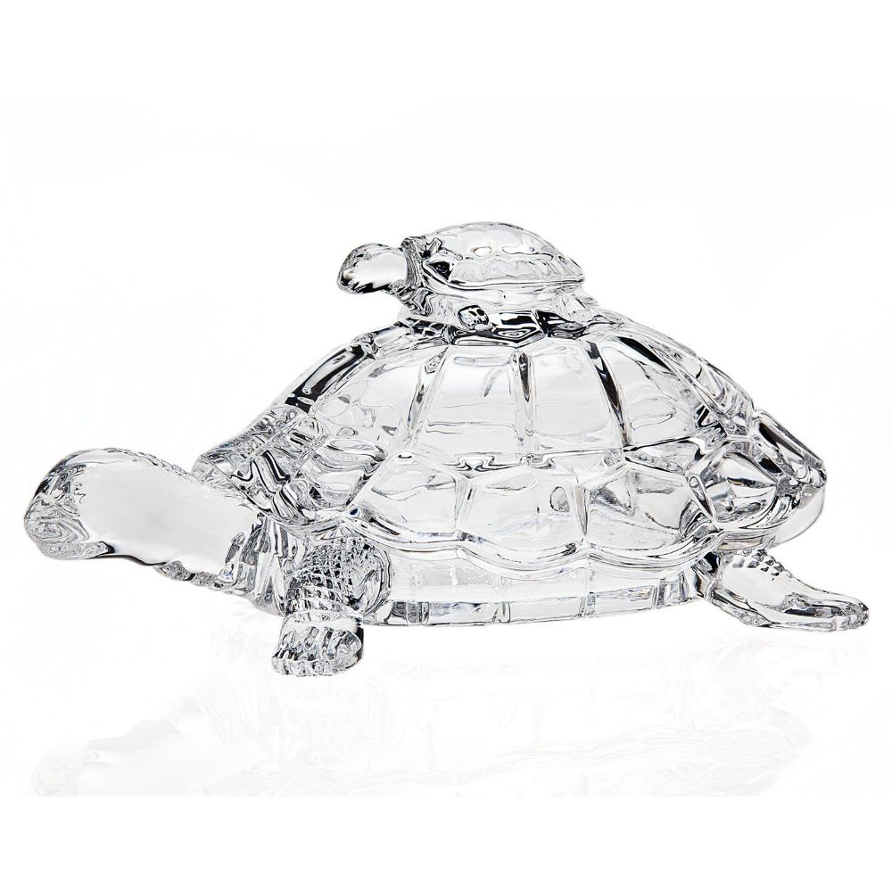 Godinger Turtle Crystal Box in Silver